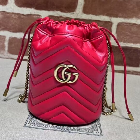 Gucci Mini Backpack Women's Cosmetic Bag Rose Red